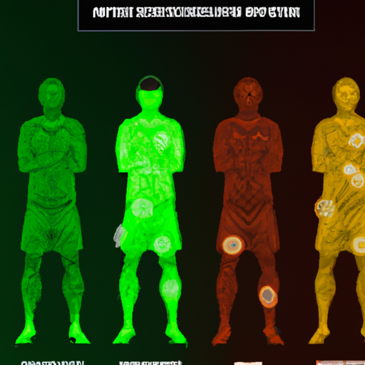 מפת חום מבחינת מיקום של שחקני כדורגל, המדגישה את דפוסי הריצה השונים הנדרשים לכל תפקיד