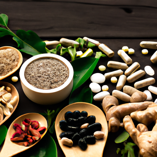 מגוון צמחי מרפא ותוספי מזון טבעיים המשמשים בדרך כלל לטיפול באין אונות.