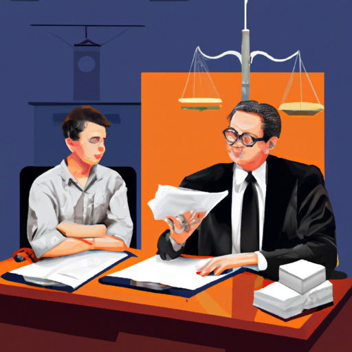 איור של עורך דין ולקוח עובדים יחדיו, המתאר את חשיבות שיתוף הפעולה.