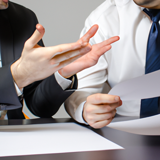 3. תמונה של שני עובדי תאגיד בפגישה ליישוב סכסוכים בתיווך משרד החקירות